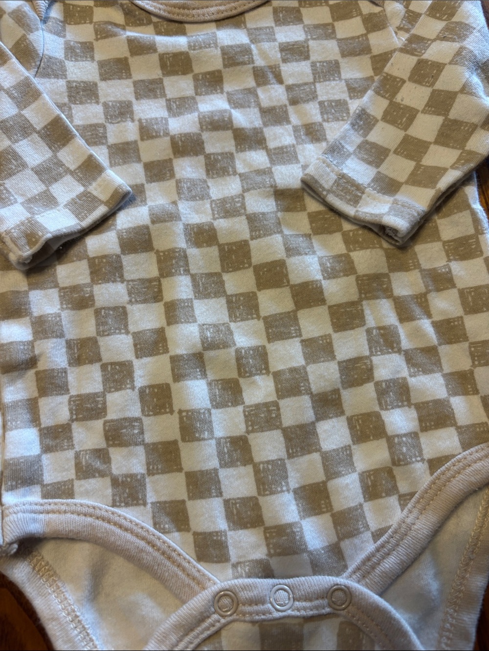 Rabbit & Bear Org Neutral Elephant & Checkered One-Piece Bodysuits - Pack of 2 - Picture 5 of 10